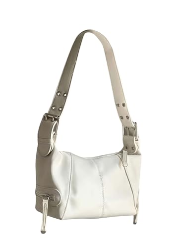 Floerns Women's Y2k Leather Hobo Bag Street Grommet Eyelet Shoulder Handbag