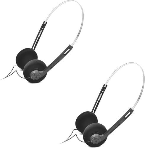 Image of 2 Pcs Retro Over-Ear Headphone,Vintage Feelings Underwire Headphone,Hi-Fi Stereo Earphone Headset, Retro Lightweight Earphones for Most Mobile Phones Playback Pevices Headphones (Black)