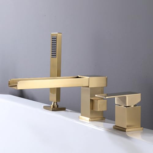 Mitigeur de douche baignoire cascade or brossé pour stopper les fuites - 2