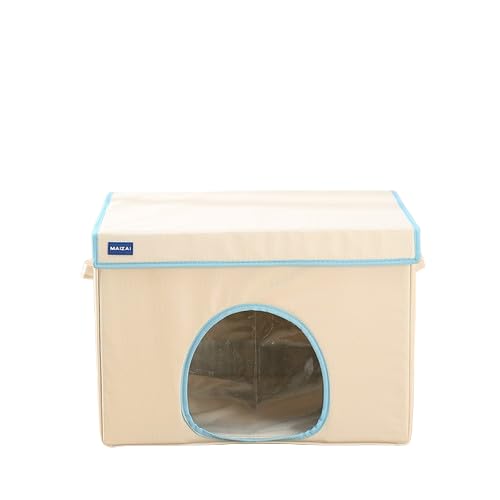 Xoziloペットハウス 猫用エアコンルーム 犬 猫 小型犬用ベッド ペットベッド 夏用エアコンルーム 多機能 折りたたみ 冷却枕 クールマット 冷却マット 触感クール 冷却枕マット 夏用 四季用 熱中症 ペット用品 (オフホワイト,ミディアムサイズ)