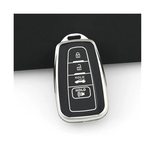 Porte-clés coque voiture TPU 4 boutons pour Toyota Corolla CHR protection noir