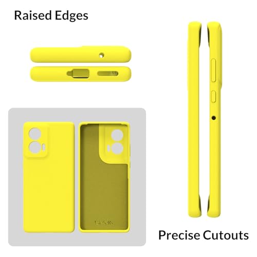 Image of SPRIG Compatible with Moto Edge 50 Fusion Premium SilkTone (Liquid Silicone) Back Cover Drop Tested Shock Proof Mobile Case for Men, Women, Boys and Girls with Camera Protection (Shining Yellow)