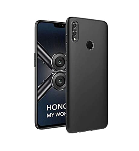 Image of Mobile Back Cover Case for Honor 8X (Silicone Case|CameraProtection|Black SC1510)