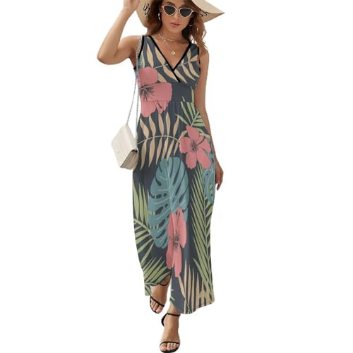 Robe longue d'été au charme feuille rétro pour sublimer votre liberté