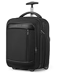 Vancropak Carry on Luggage with Wheels, Multi-functional Airline Approved Underseat Carry-On Rolling Suitcase, 15.6" Lightweight Overnight Weekender Bag Travel Business Roller for Men Women, Black