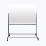 Luxor 60'W x 40'H Double-Sided Mobile Magnetic Glass Marker Board, White
