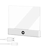 NEOVSUNY Smart LED Book Light, Tragbare Flaches Buchlicht,Wiederaufladbare LED Transparent Vollseitige Leseleuchte mit 3 Farben & Timer,Augenschutz Leselicht Zum Lesen Im Bett Bei Nacht (Weiß)