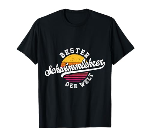 Bester Schwimmlehrer Der Welt Lustiges Schwimmtrainer Retro T-Shirt