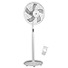 ANSIO Ventilatore a piantana da 16 pollici con telecomando - Ventilatore verticale con 8 livelli di velocità - Bianco - Garanzia di 2 anni (batterie non incluse)
