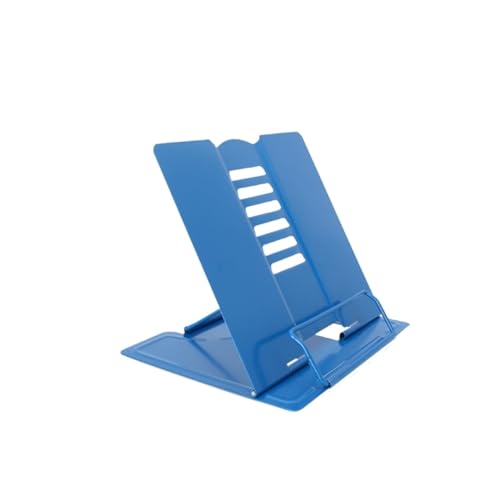 勉強書見台 デスクトップ本棚金属読書本棚調節可能な食事本棚ポータブル 本立て読書台(Blue)