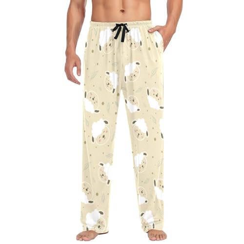 Animal Sheep Mens Pajama Pants Mens Pj Pants Comfy Cotton Pj Long Pant for Men with Pockets Size S-XXL - Main Image