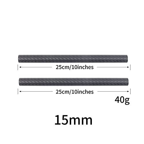 Image of 10 Inch 15mm Carbon Fiber Rod for 15mm Rail Rod Support System Matte Box Follow Focus - Pack of 2