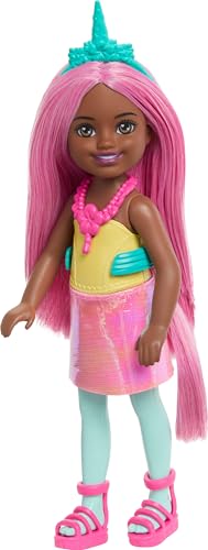 Muñeca Barbie Chelsea Unicornio de 15 cm con accesorios miniatura 5