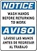 Wash Hands Before Returning To Work (Bilingual) 14X10 .060 Fiberglass Sign