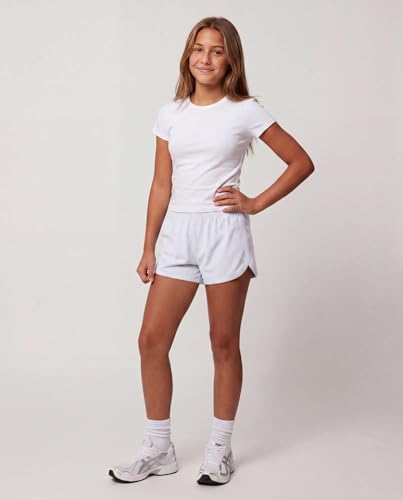 Image of Real Essentials 5 Pack: Girls' Dry-Fit Athletic Dolphin Shorts for Youth Kids Teens Running Gym Sports (Ages 4-16)