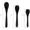 BambooMN Bamboo Serving Spoons, Mini Salt Sugar Spoon, Tiny Wooden Spoons for Spices, Black Oval 3.5, 10 Pieces