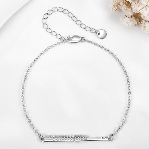 YAFEINI Violin Cello Flute Gifts for Women 925 Sterling Silver Flute Violin Bow Bracelet Jewelry Music Gifts for Violinist Cellist Flute Lovers2