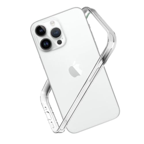 KUGEW for iPhone 16 Pro Bumper Case Clear Slim Fit No Back Design Soft TPU Bumper Frame Excellent Heat Dissipation Wireless Charging Compatible 4 Corners Raised Shockproof (Clear)