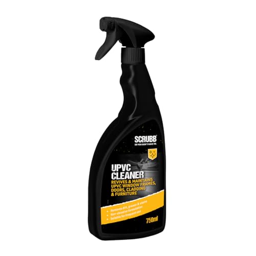 SCRUBB UPVC Cleaner Spray, Ideal for cleaning Window Frames, Doors, Cladding & Outdoor Plastic Furniture, 750ml