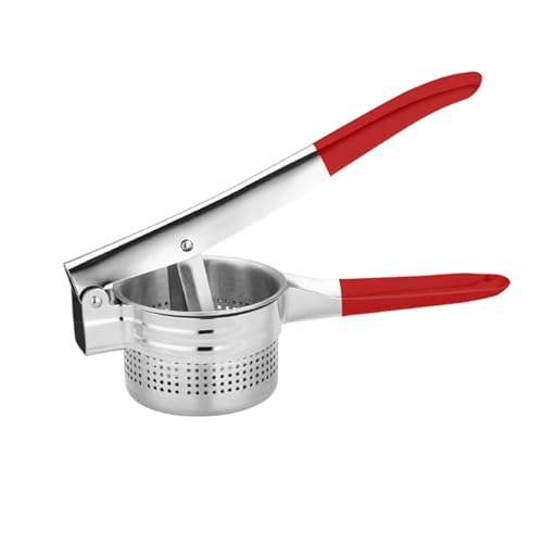 VKEID Prensador de Patatas Prensa de puré de Frutas y Verduras de acero Inoxidable y Metal for puré de Patatas, Pastel de Pescado y Rosti, for un puré Suave y Sabroso, Uso Comercial y doméstico