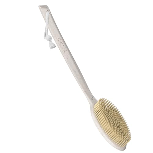 Brosse de bain arrière naturelle en paille de blé pour douche écologique
