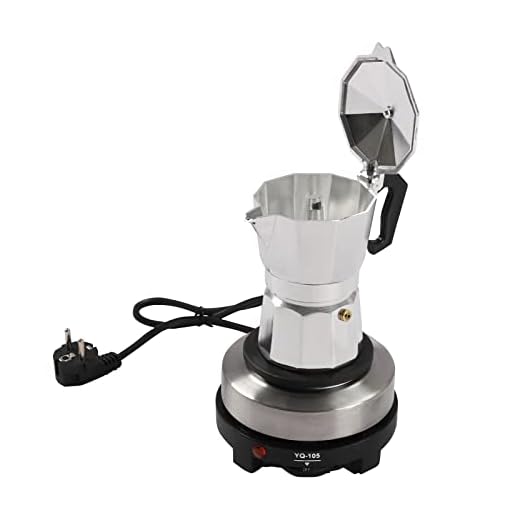 DHQCQL Cafetera espresso eléctrica, 500 W, mini cafetera con luz indicadora y orificios de disipación de calor, 150 ml, cafetera espresso de 3 tazas para el hogar, fiesta, oficina, boda, máx. 200 °C