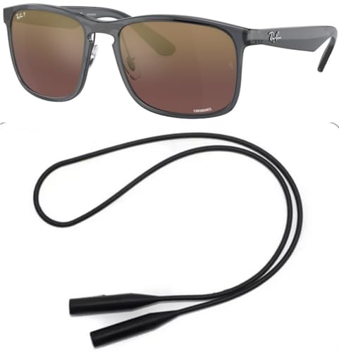 Ray-Ban RB4264 Sunglasses Bundle: RB 4264 876/6B Grey Purple Mirror Gold Polar and Universal Anti-slip Silicone Leash2