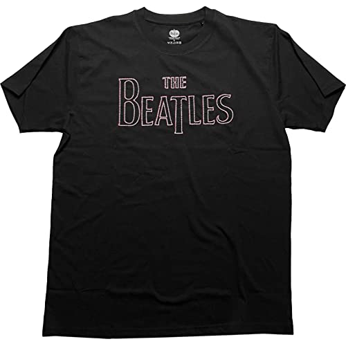 Rock Off The Beatles Drop T Logo Officiel T-Shirt Hommes Unisexe - Les Beatles, Paul McCartney, John Lennon, RIngo Starr, George Harrison Rock Off The Beatles Drop T Logo Officiel T-Shirt Hommes Unisexe