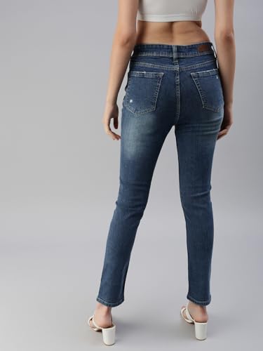 Image of SHOWOFFFF Women Slim Fit Jeans | Denim Jeans for Womens | Mid-Rise Regular Length Jeans for Women's