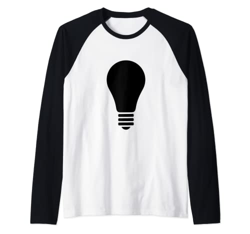 Silueta de bombilla Camiseta Manga Raglan
