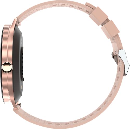 Image of ZEBRONICS Zeb-Fit2220CH Smart Fitness Band, 2.5D Curved Glass Full Touch Display, SpO2, BP & Heart Rate Monitor, IP68 Water Resistant, 8 Sports Mode (Gold Rim + Rose Gold Strap)