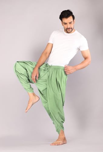 Image of Urali Men's Solid 100% Cotton Dhoti Pants - D100A