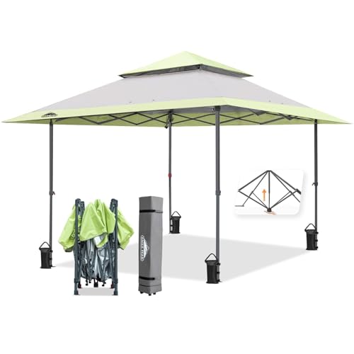 EAGLE PEAK 13x13 Straight Leg Pop Up Canopy Tent Instant Outdoor Canopy Easy Single Person Set up...