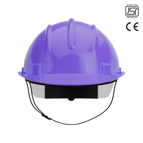 Image of HMP Industrial Construction Safety Helmet for Unisex | SIX Suspension with Ratchet Adjustment | ISI & EN Certified | Violet