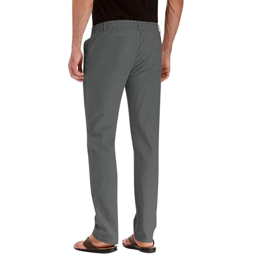 Cargo Pants for Men Big and Tall Elastic Waist Lightweight Open Bottom Running Pants Cotton Straight Leg Trousers4