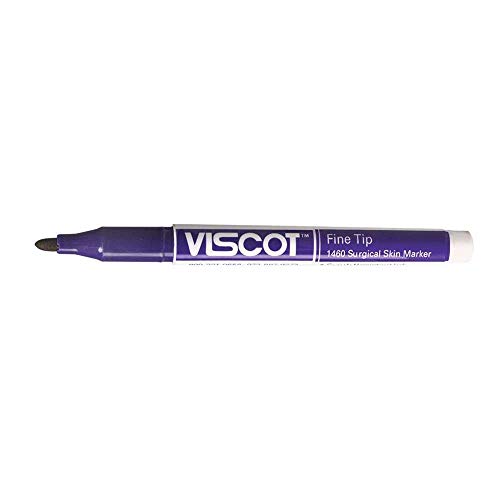 Viscot Vismark Standard Skin Marker, Fine/Reg Tipe w/Label and Rulers, Sterile, Purple, Cs/100