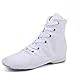 missfiona Jazz Tanzschuhe Damen Jazzschuh Tanzstiefel Segeltuch Ballsaal Tanz Flach(38 EU, Weiß)