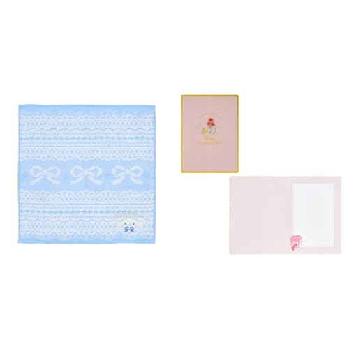 【母の日セット品】サンリオ(SANRIO) プチタオル(レース) シナモロール ハンカチ 422860 +サンリオ メッセージカード カーネーション花瓶