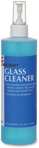 SKILCRAFT+Glass+Cleaner%2c+Biobased%2c+16+oz.+Spray%2c+Blue+Formula