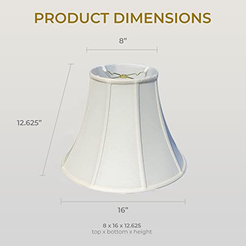 Image of Royal Designs, Inc. BSO-704-16LNEG-2 True Bell Basic Lamp Shade, 8 x 16 x 12.6, Linen Eggshell, 2-Pack