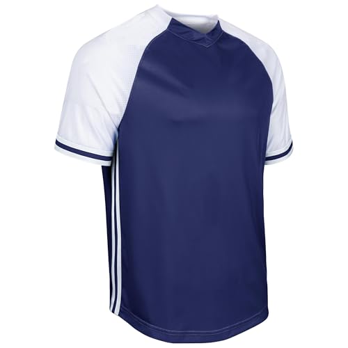 CHAMPRO Show V-Neck Baseball Jersey, Youth Small, Purple, White, White