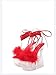 MissHeel Strap Up Furry Platform Heels for Women Clear Dancing High Heels 6 inch Stiletto Lace Up Red Party Clubbing Heels Size 9
