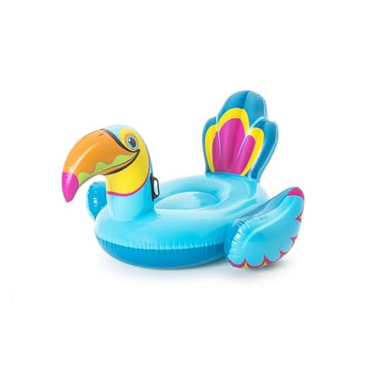 BESTWAY 41126 - Tucán Hinchable 207x150 cm Multicolor para 1 Adulto Válvulas de Seguridad para Inflado Rápido, Asas Agarraderas y Parche de Reparación Incluido