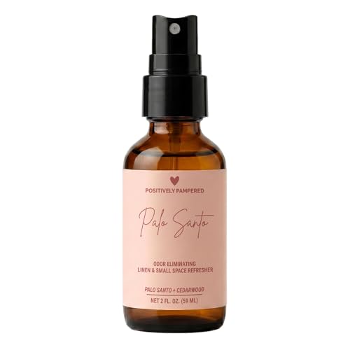 Palo Santo Luxury Small Space Air & Linen Freshener Spray - Palo Santo + Cedarwood - Artisan Blended Home Fragrance - Non Toxic Room Spray + Odor Eliminator - 2 oz Travel Size by Positively Pampered - Used condition - US$7.51