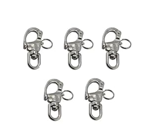 LZZYFPX 5 Stück Wirbel-Karabinerhaken Edelstahl