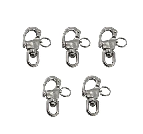 LZZYFPX 5 Stück Wirbel-Karabinerhaken Edelstahl