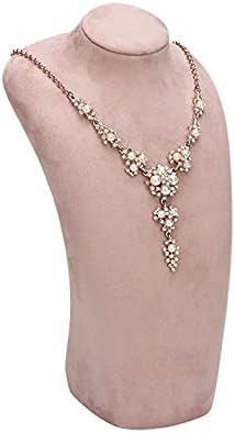 XIANGGUI 1983 Jewelry Towers Suede Leather Necklace Chain Jewelry Bust Display Holder Stand Necklace Pendant Holder Bust Stand, Show Jewelry Holder Jewelry Boxes (Color : Pink, Size : Large)