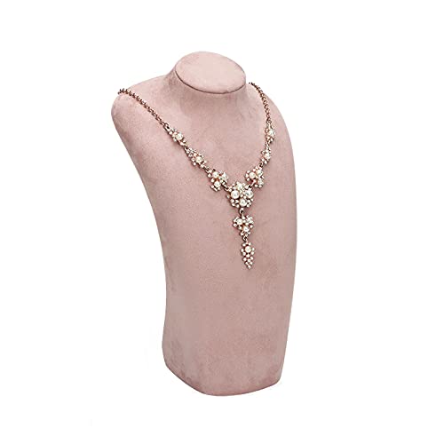 Xianggui 1983 Jewelry Towers Suede Leather Necklace Chain Jewelry Bust Display Holder Stand Necklace Pendant Holder Bust Stand, Show Jewelry Holder Jewelry Boxes (Color : Pink, Size : Large) #TOP10