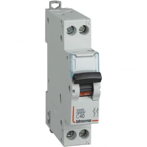 Interruttore Magnetotermico Hager Serie MN – 1P+N, 40A, Curva C, 6kA, 1 Modulo, Posizione Neutro A Destra