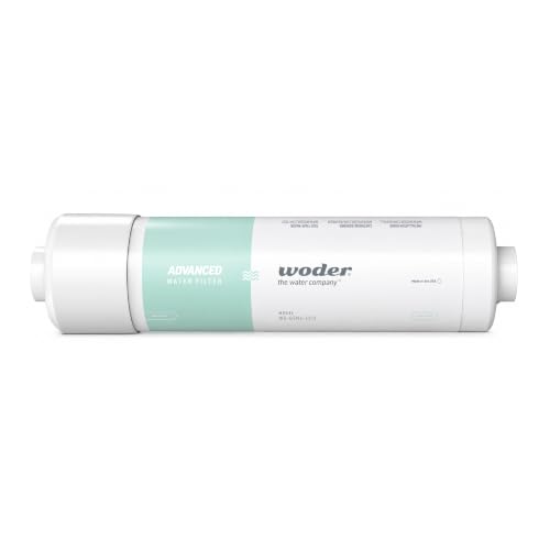 Woder WD-GEN4-2512-JG (New WD-10K-ADV-JG) Inline Water Filter w ¼ JG Fittings - WQA Certified Ultra High Capacity. USA Made. Chlorine, HM, PFAS, LEAD removal.